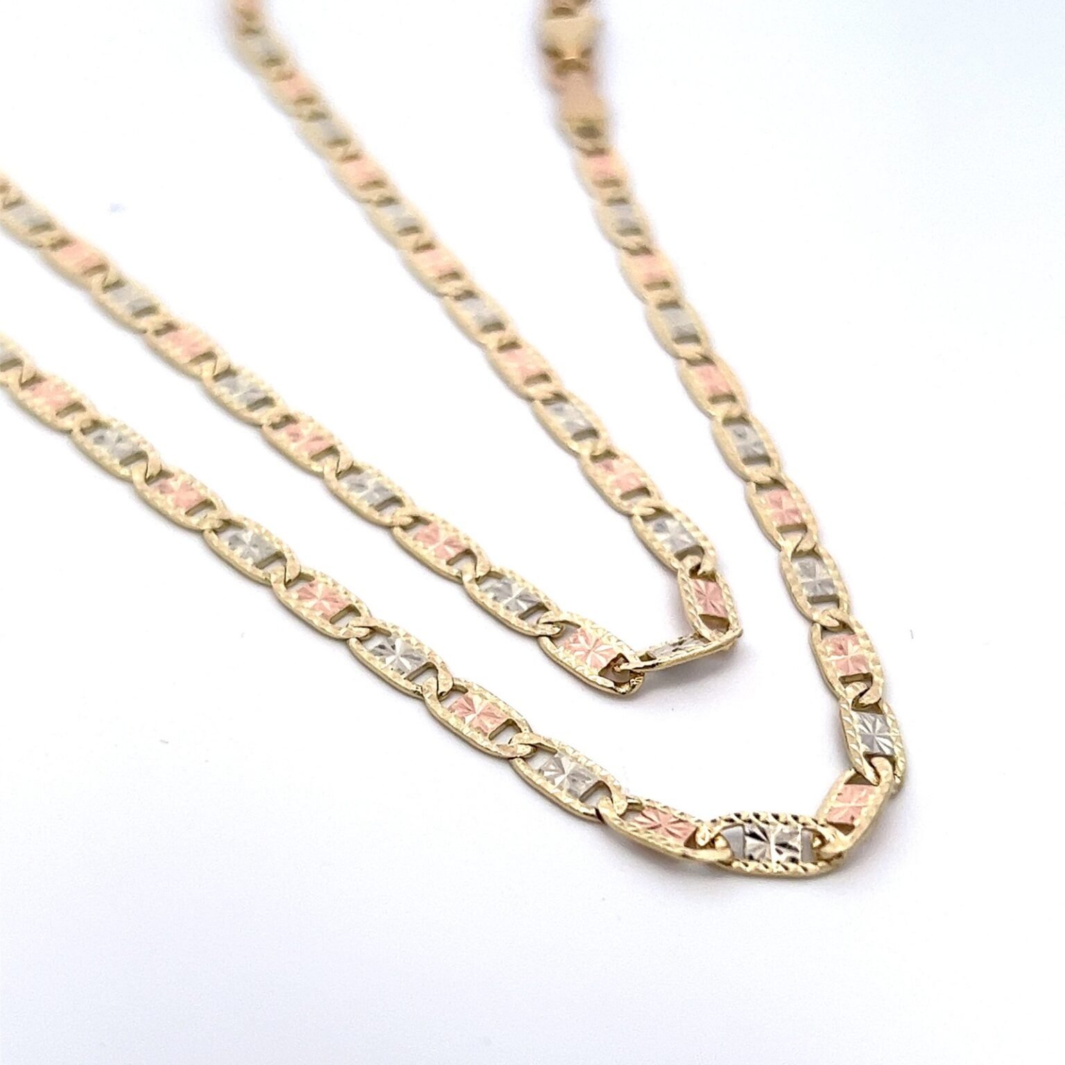 14k gold 3 tone gucci link chain