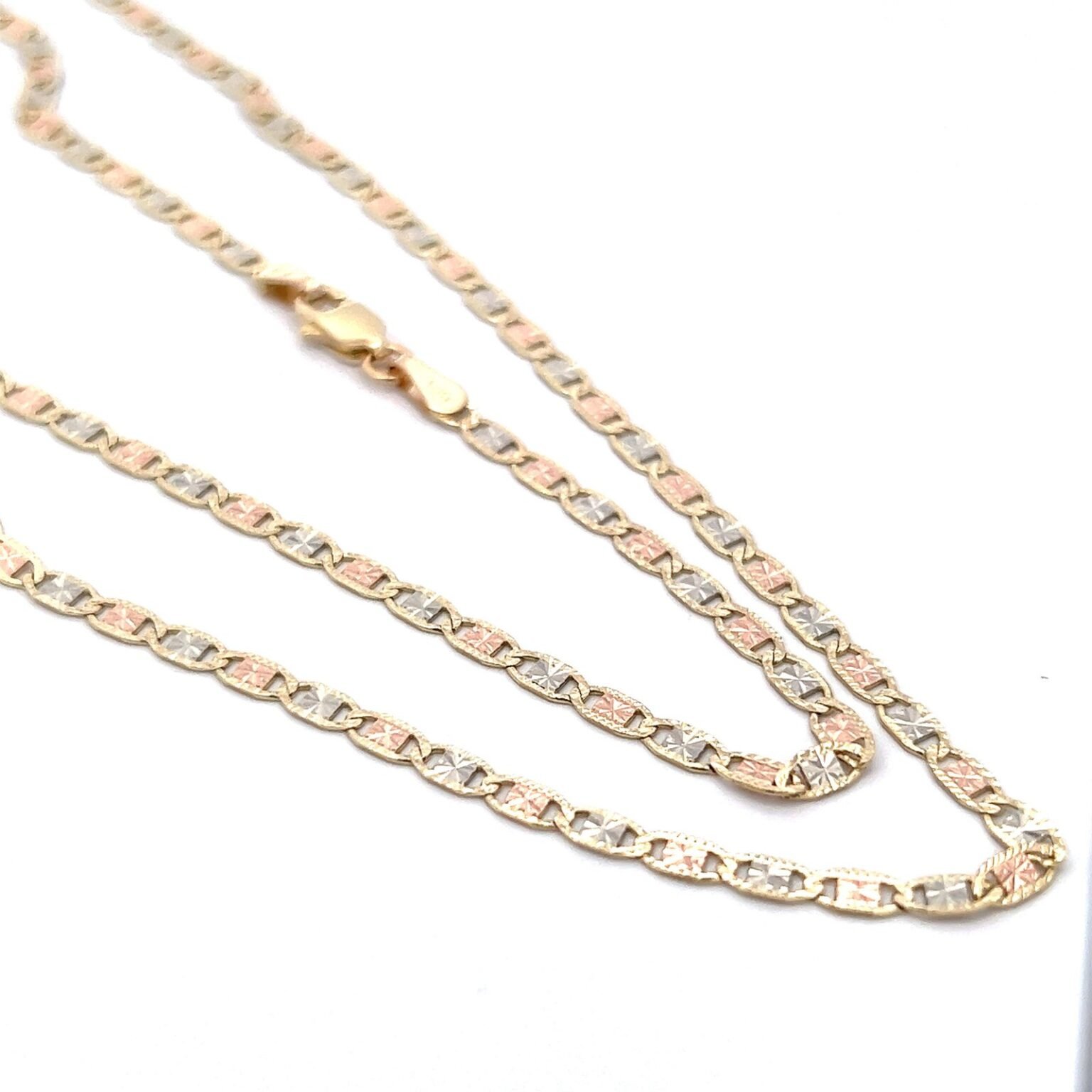 14k gold 3 tone gucci link chain