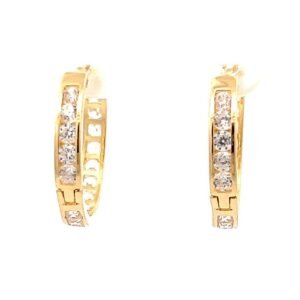 18k Gold Earring With Zircons