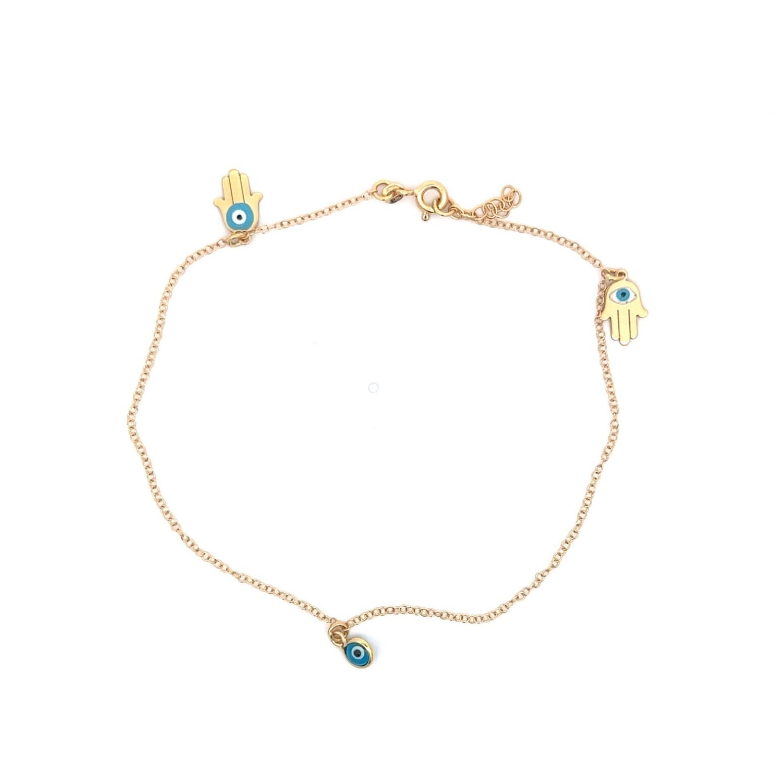 18k gold evil eye anklet