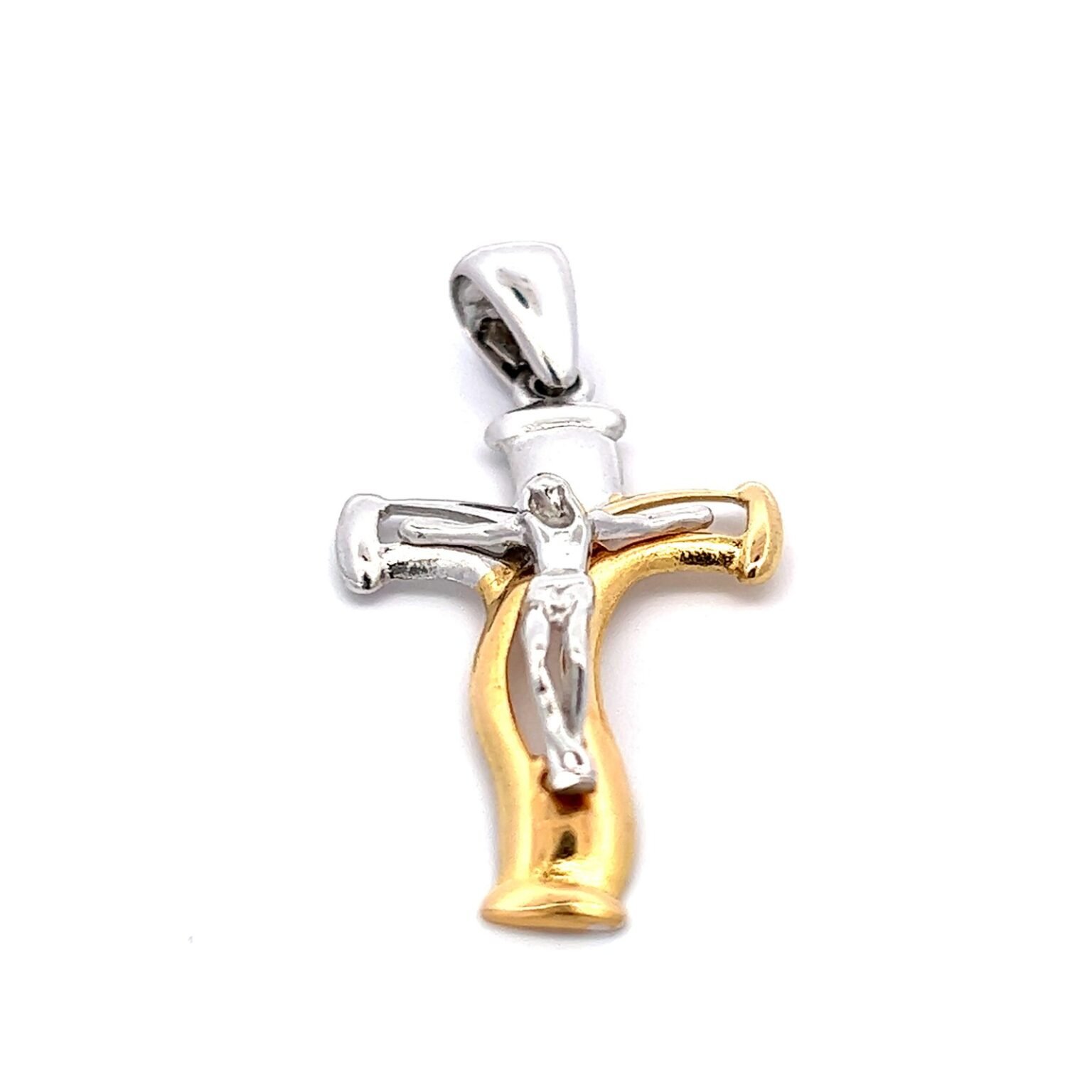 18k gold two tone cross