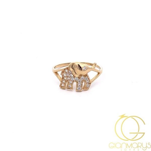 18k gold elephant ring