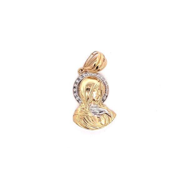 18k gold two tone Virgin mary