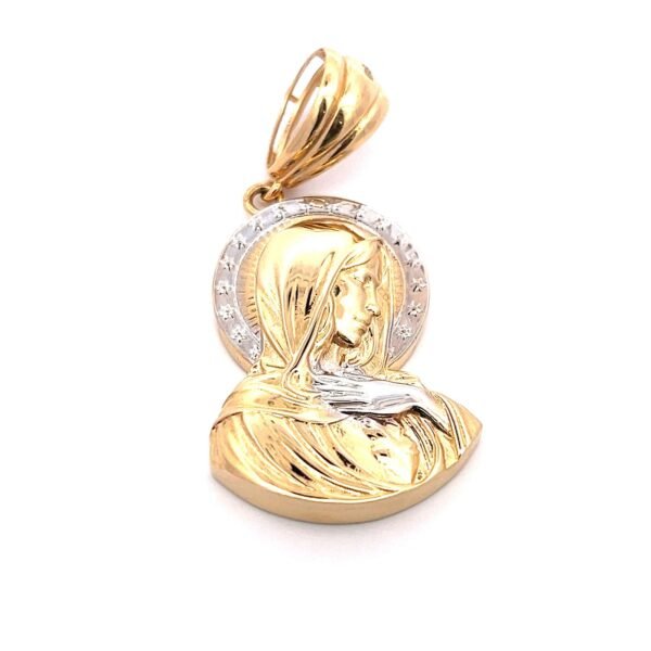 18k gold two tone Virgin mary - Imagen 2
