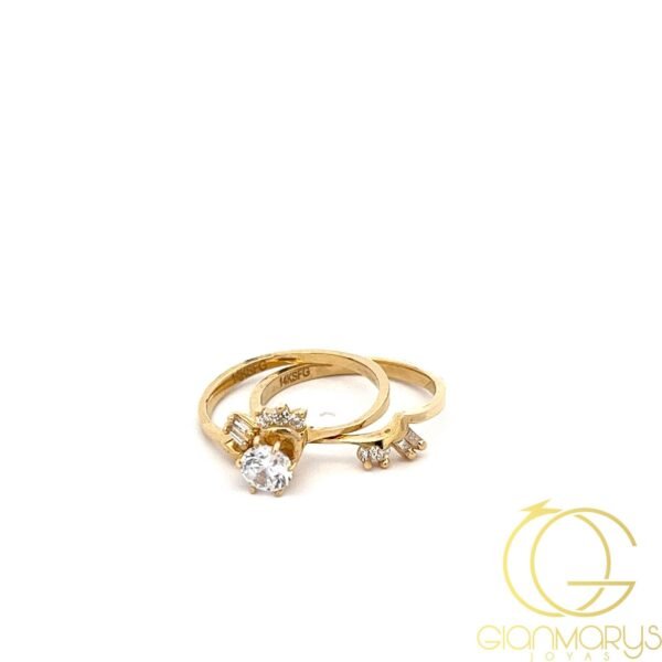 14k Gold Engagement Ring Set - Imagen 2