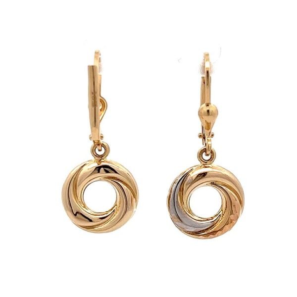18k 3 Golds Cork Earring