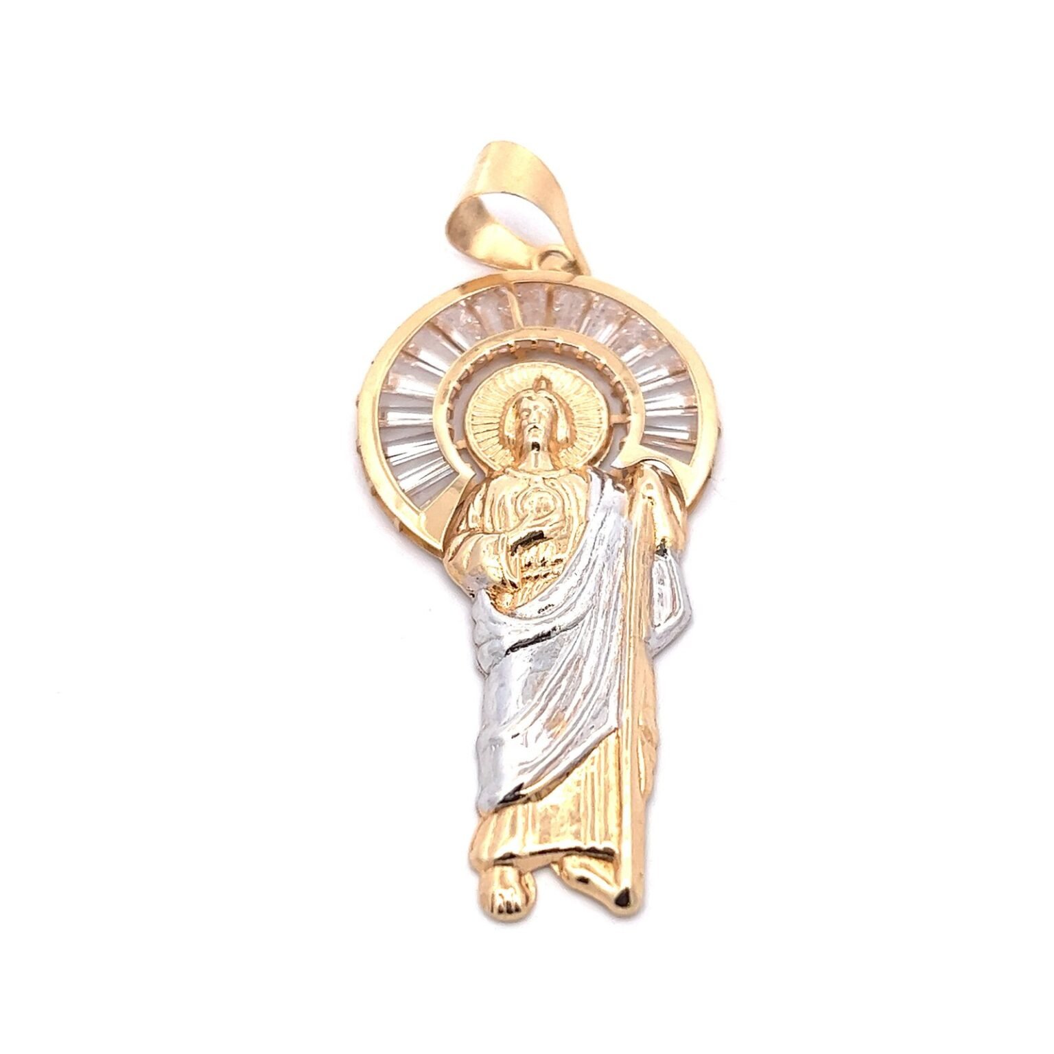 18k two tone gold Saint jude