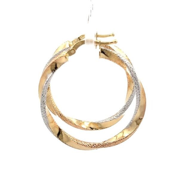 18k 3 Golds Earring
