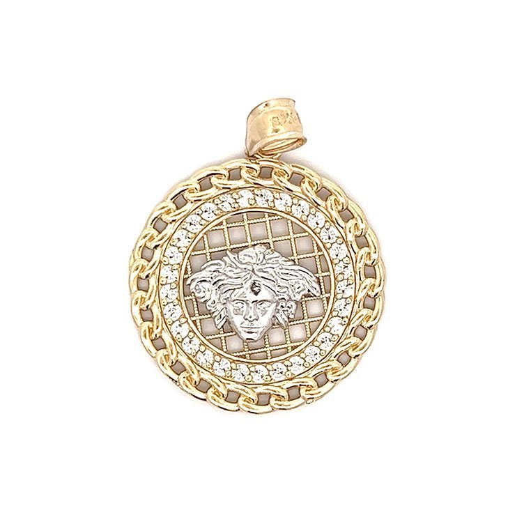 14k Gold Medusa Pendant