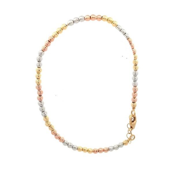 Pulsera balines 3 oros diamantado Oro 18k