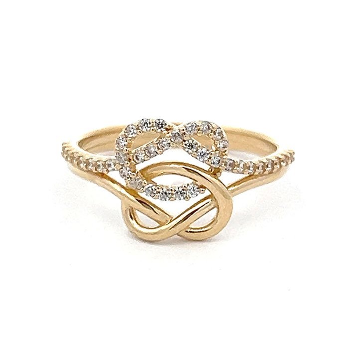 Anillo nudo fancy con circones