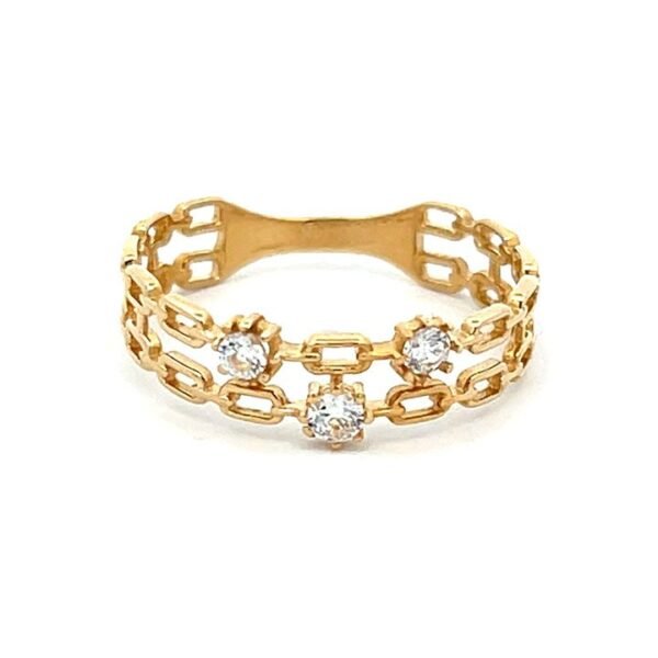Anillo cadena con circones