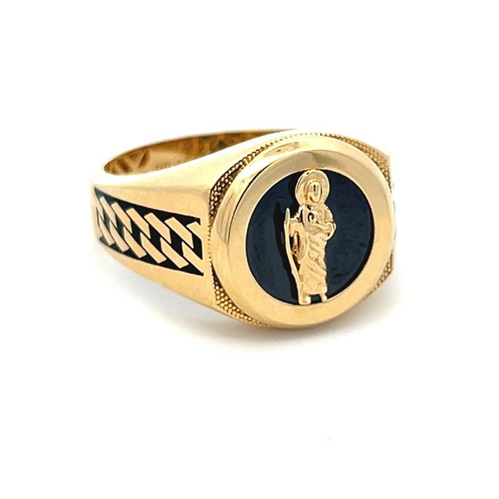 Piedra onix con San judas Oro 18k
