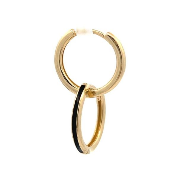 Argolla lisa con linea negra Oro 14k