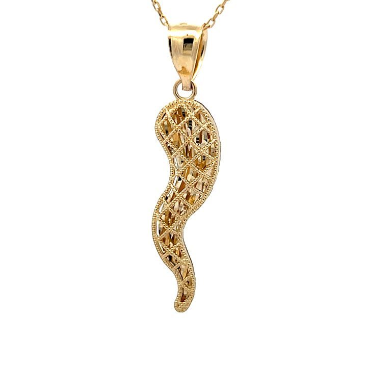 Cuerno con corte de diamante Oro 14k