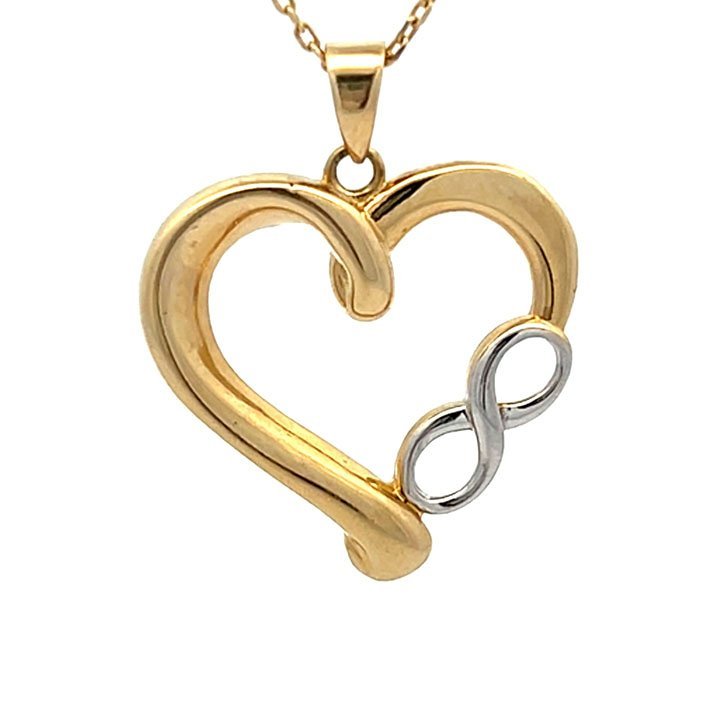 Corazon con infinito Oro 14k