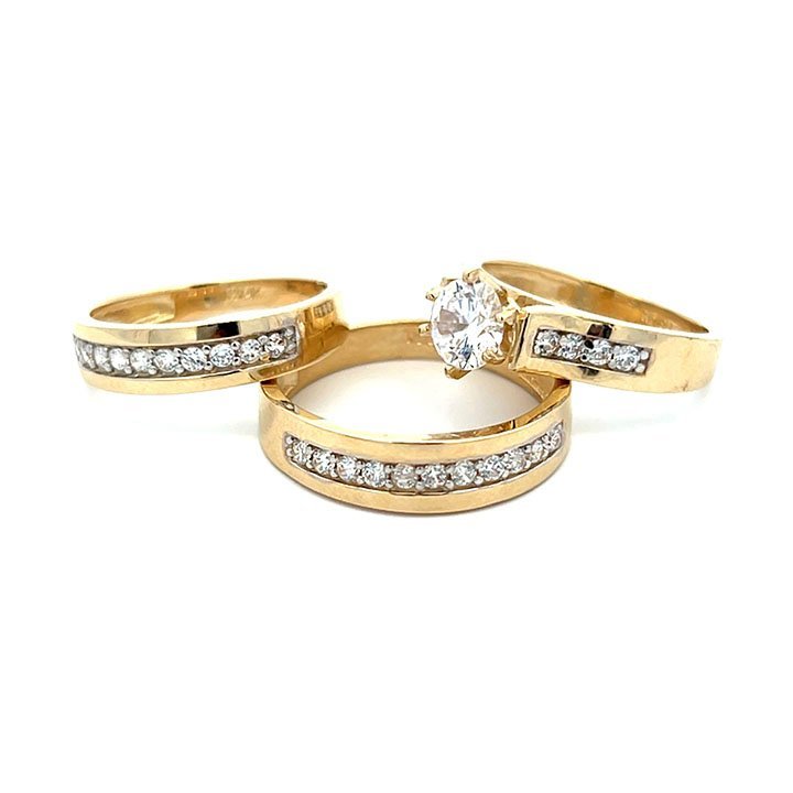 Trio de boda Oro 14k