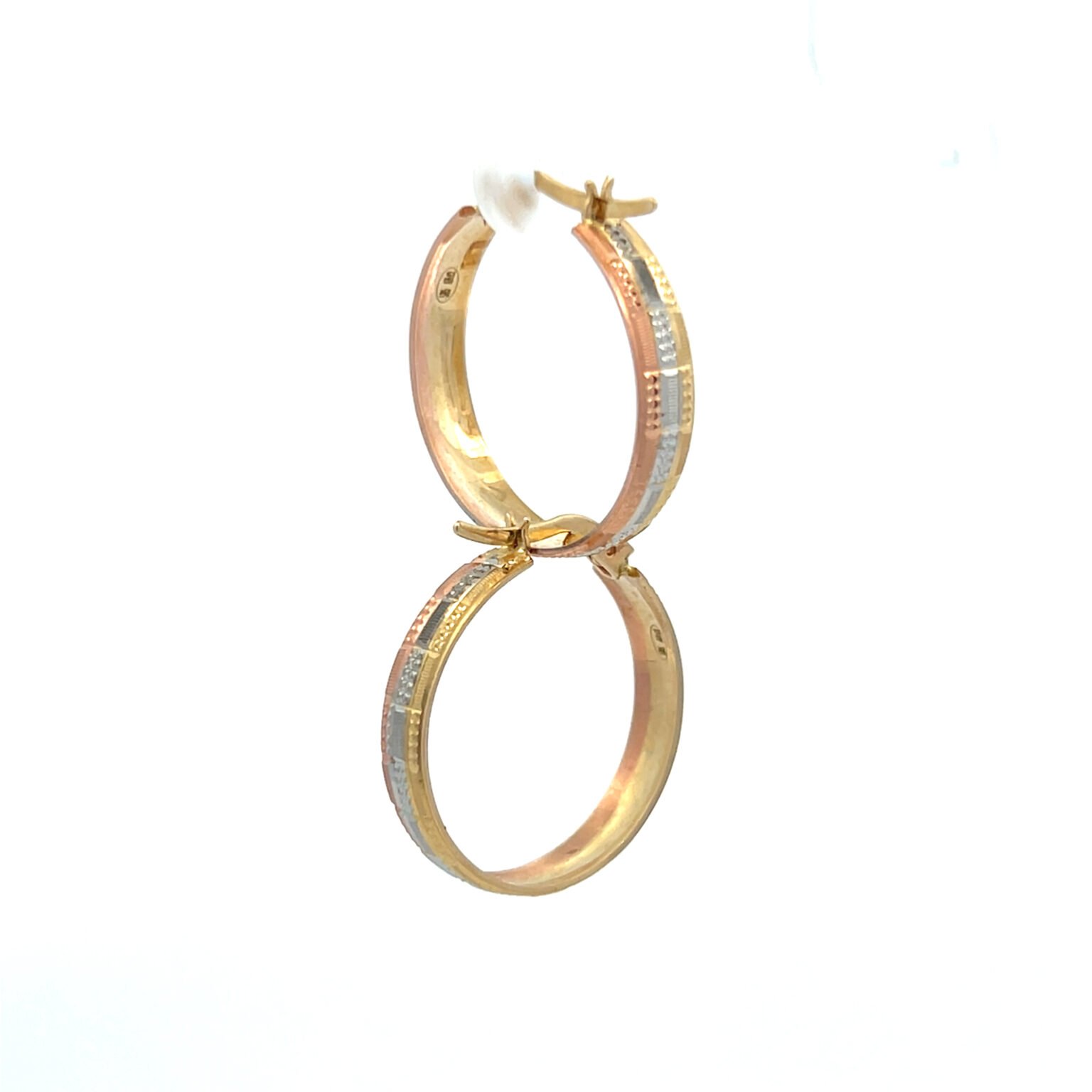 Argolla 3 oros diamantado 14k