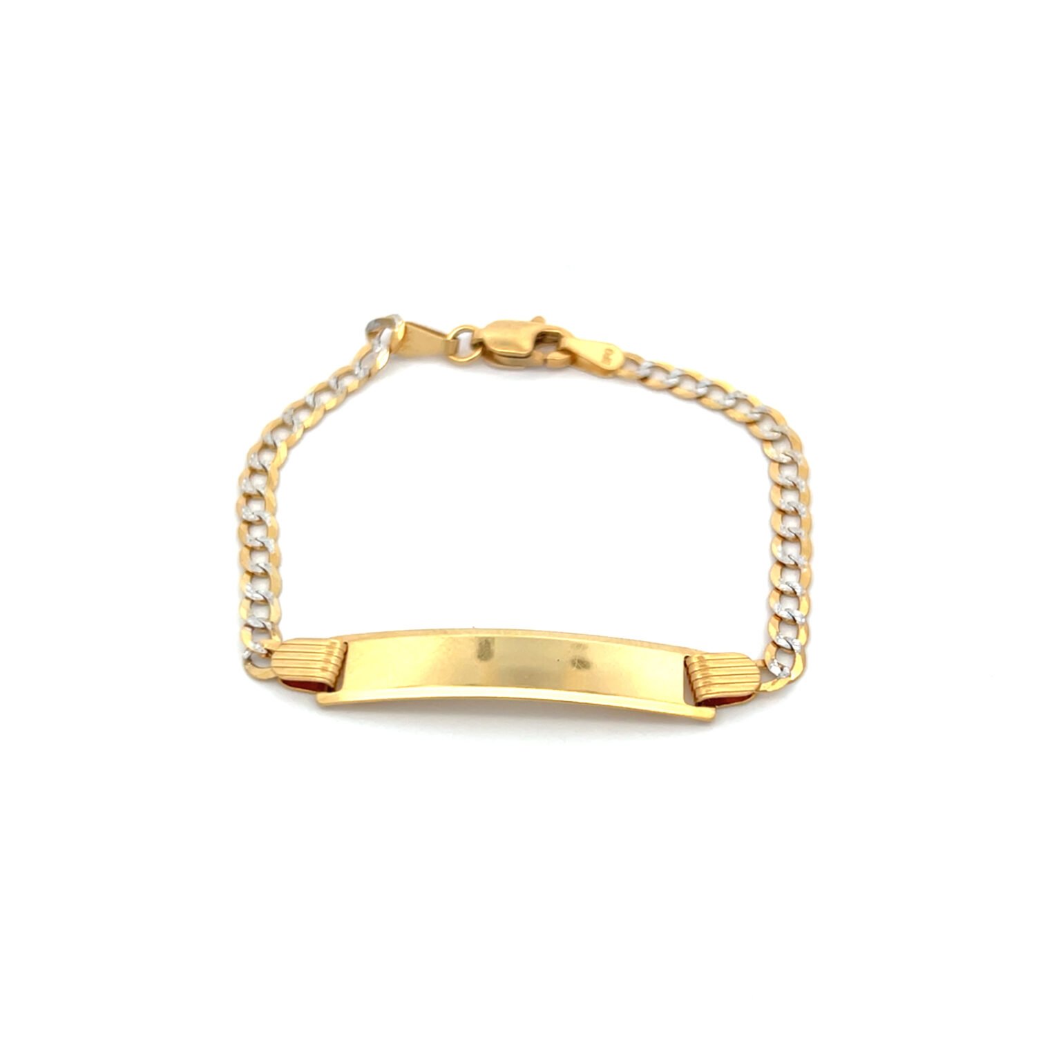 Pulsera Cuban con corte de diamante 14k