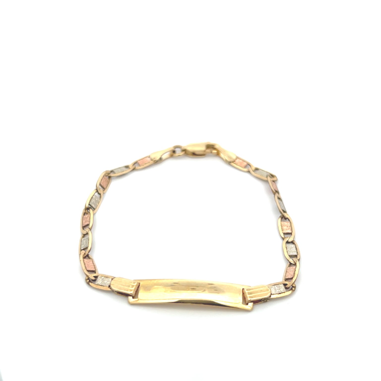 Pulsera guci plana 3 oros 14k